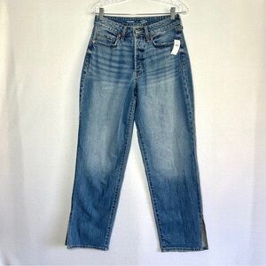 Old Navy High Rise Jeans Women's 8 Curvy IG Loose Button Fly Split Seam Leg New